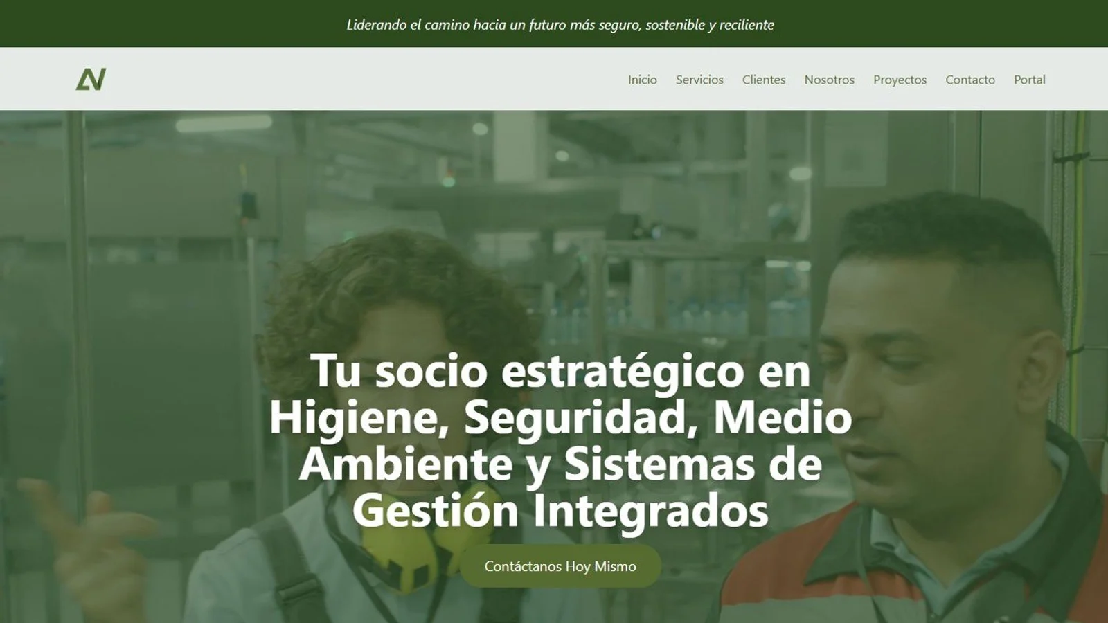 Portada del sitio web de AN Asociados.