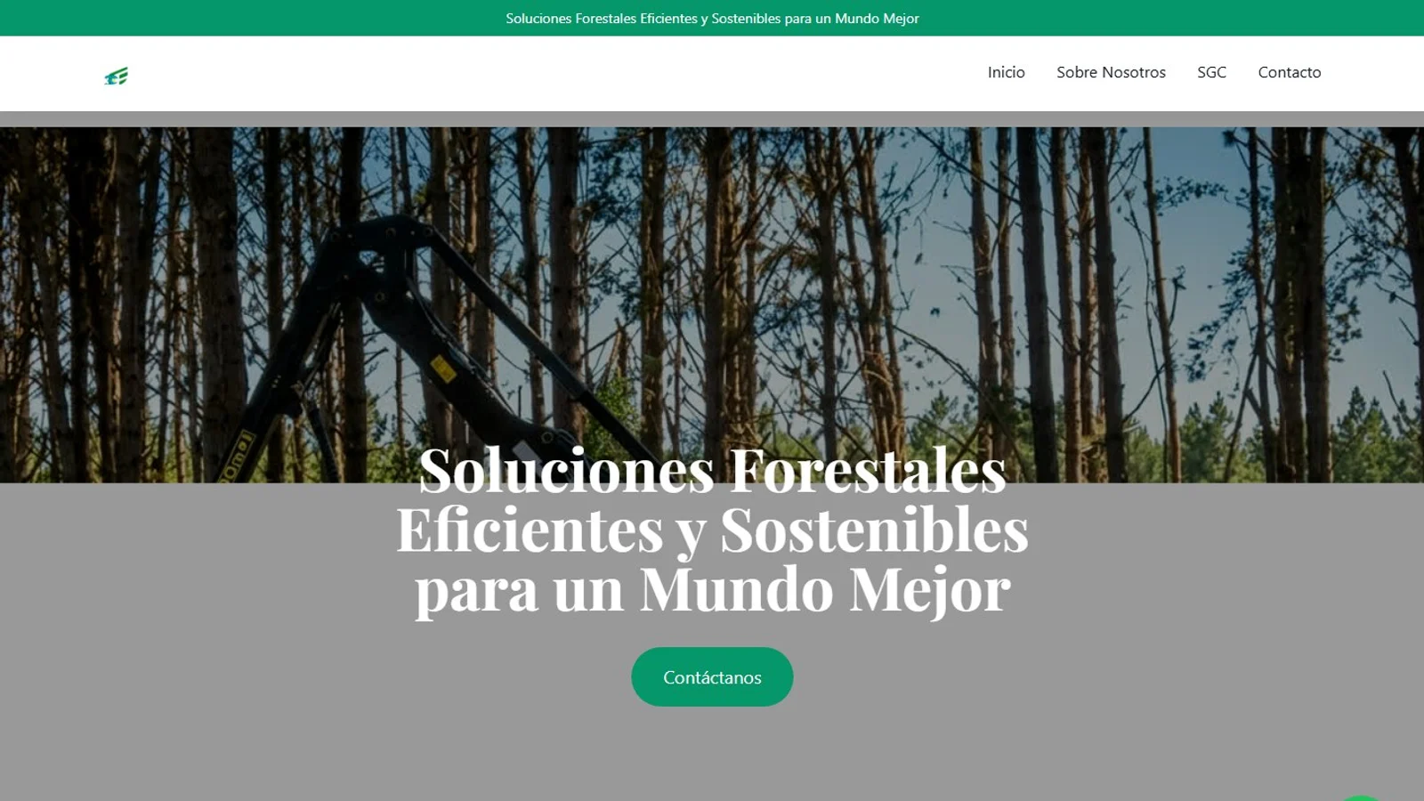 Portada del sitio web de Forestal Garuhapé.