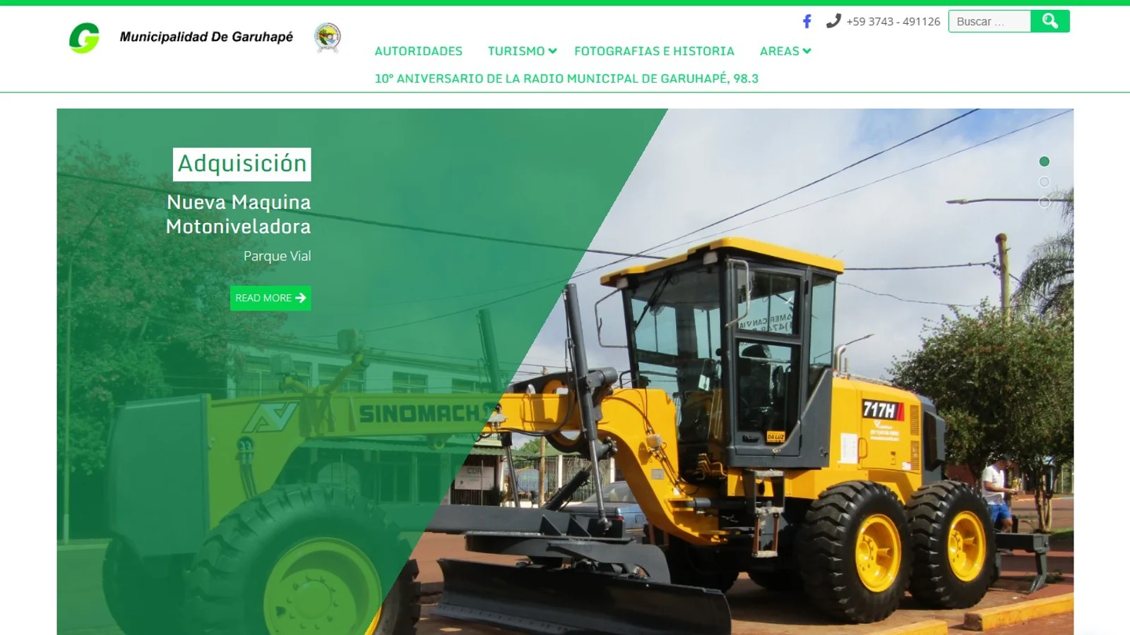 Portada del sitio web de Municipalidad de Garuhapé.