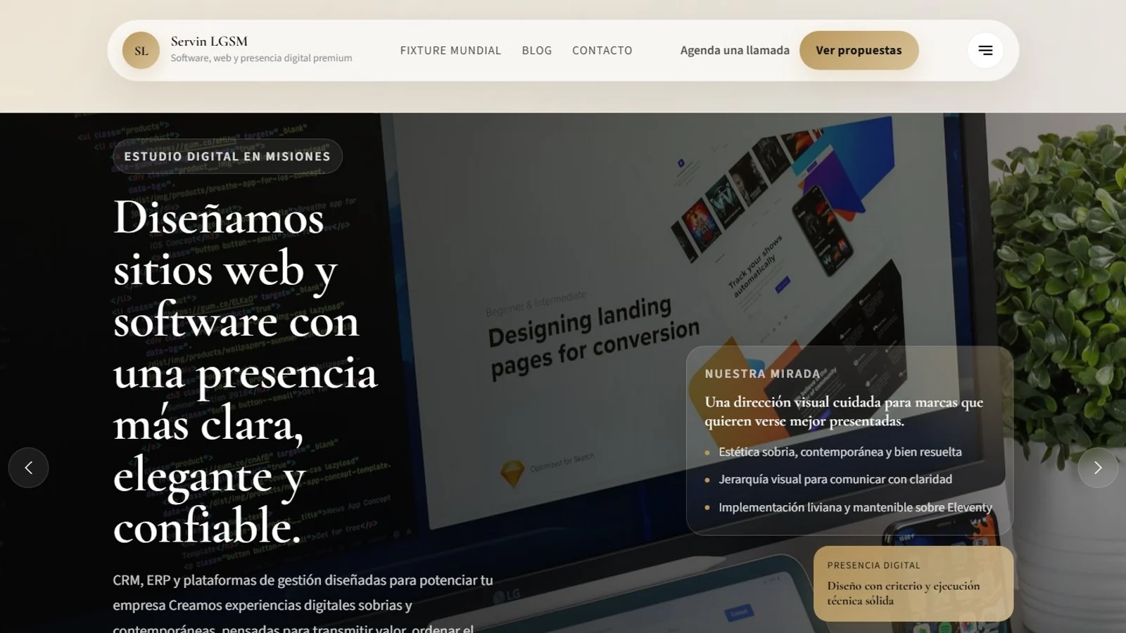 Portada del sitio web de Servin LGSM.